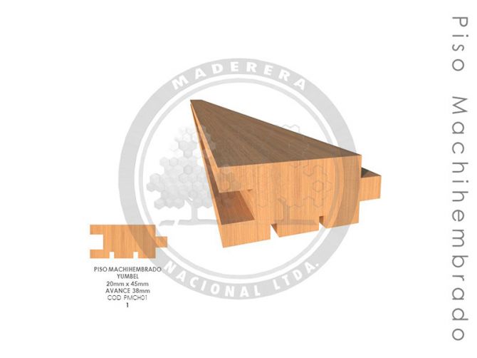 Piso Machihembrado Yumbel 20mm x 45mm