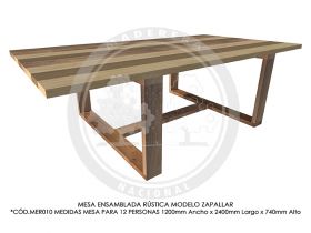 Mesa Ensamblada R&uacute;stica Zapallar MER010