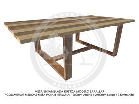 Mesa Ensamblada R&uacute;stica Zapallar MER009