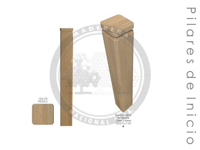 Pilar de Inicio Pelequén 90mm x 90mm