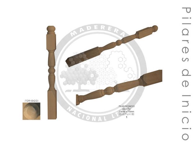 Pilar de Inicio Liquiñe 70mm x 70mm