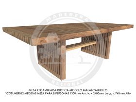 Mesa Ensamblada R&uacute;stica Malalcahuello MER012