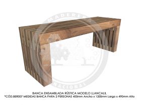 Banca Ensamblada R&uacute;stica Llancalil BER007