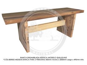 Banca Ensamblada R&uacute;stica Quillelhue BER002