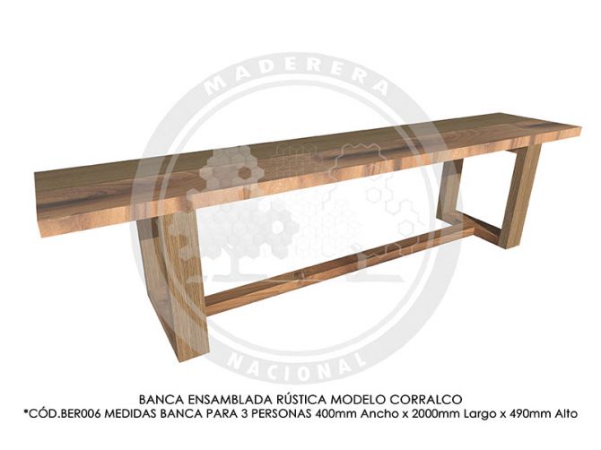 Banca Ensamblada Rústica Corralco BER006