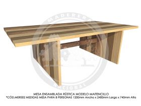 Mesa Ensamblada R&uacute;stica Maitencillo MER002