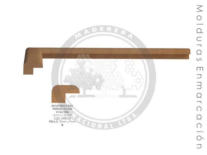 Molduras para Enmarcación Vitacura 13mm x 20mm Rebaje 10mm x 7mm