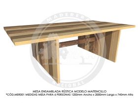 Mesa Ensamblada R&uacute;stica Maitencillo MER001