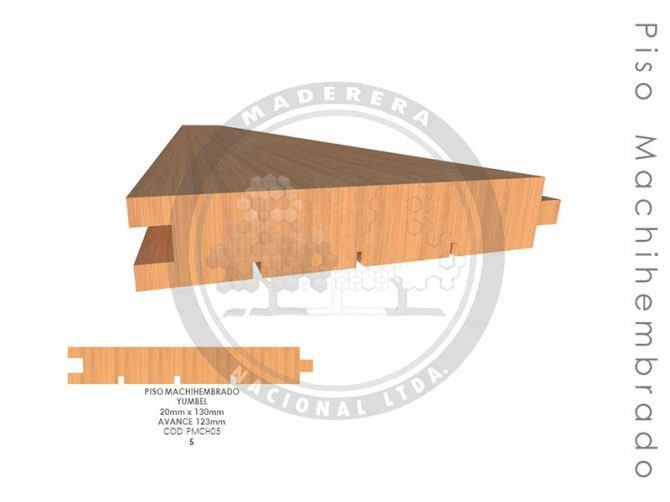 Piso Machihembrado Yumbel 20mm x 130mm
