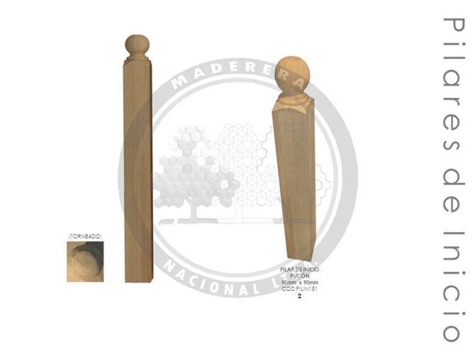 Pilar de Inicio Pucón 90mm x 90mm