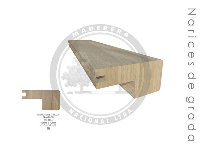 Nariz de Grada Traiguén (perfil) 45mm x 70mm