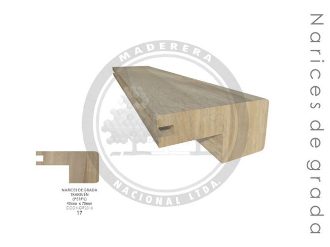 Nariz de Grada Traiguén (perfil) 40mm x 70mm